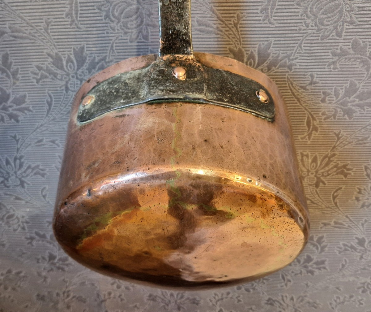 19th Century Hammered Copper Casserole-photo-4