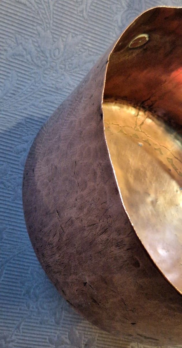 19th Century Hammered Copper Casserole-photo-4
