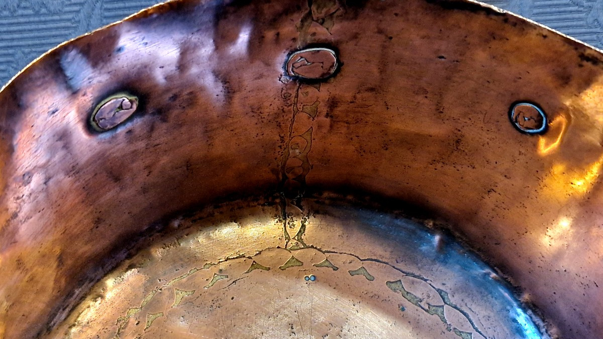 19th Century Hammered Copper Casserole-photo-5