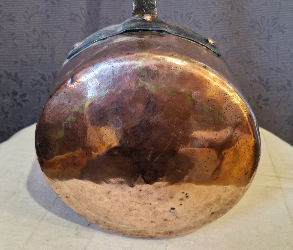19th Century Hammered Copper Casserole-photo-8