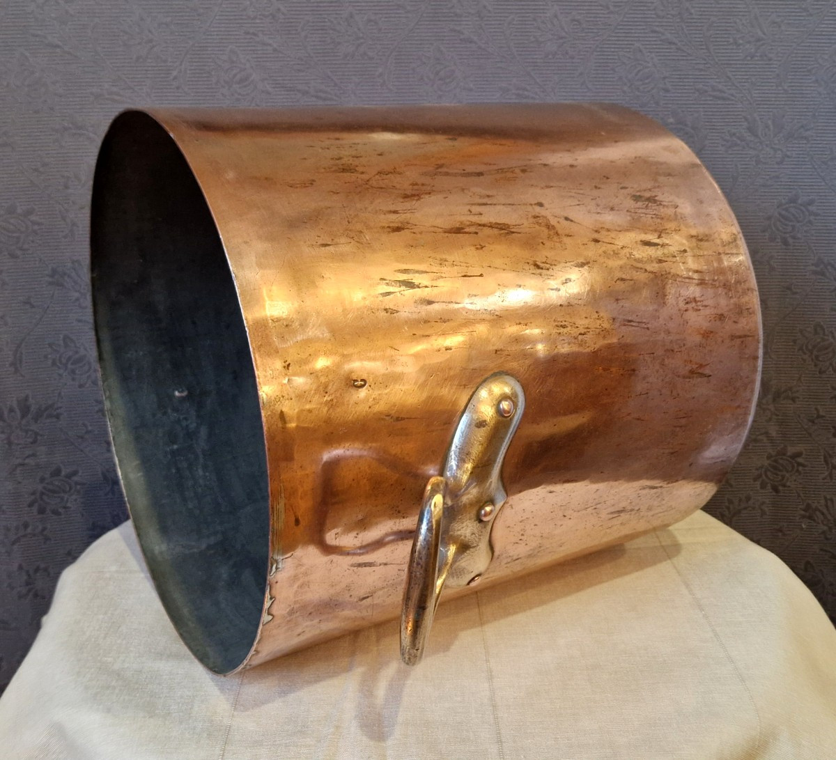 Copper Casserole Dish - Marked "k" And Hallmarked "legry Rue Miromesnil"-photo-1