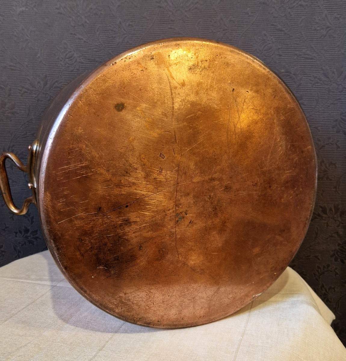 Copper Casserole Dish - Marked "k" And Hallmarked "legry Rue Miromesnil"-photo-2