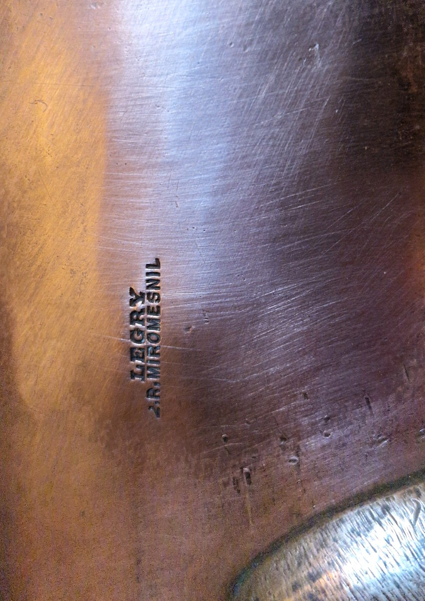 Copper Casserole Dish - Marked "k" And Hallmarked "legry Rue Miromesnil"-photo-4
