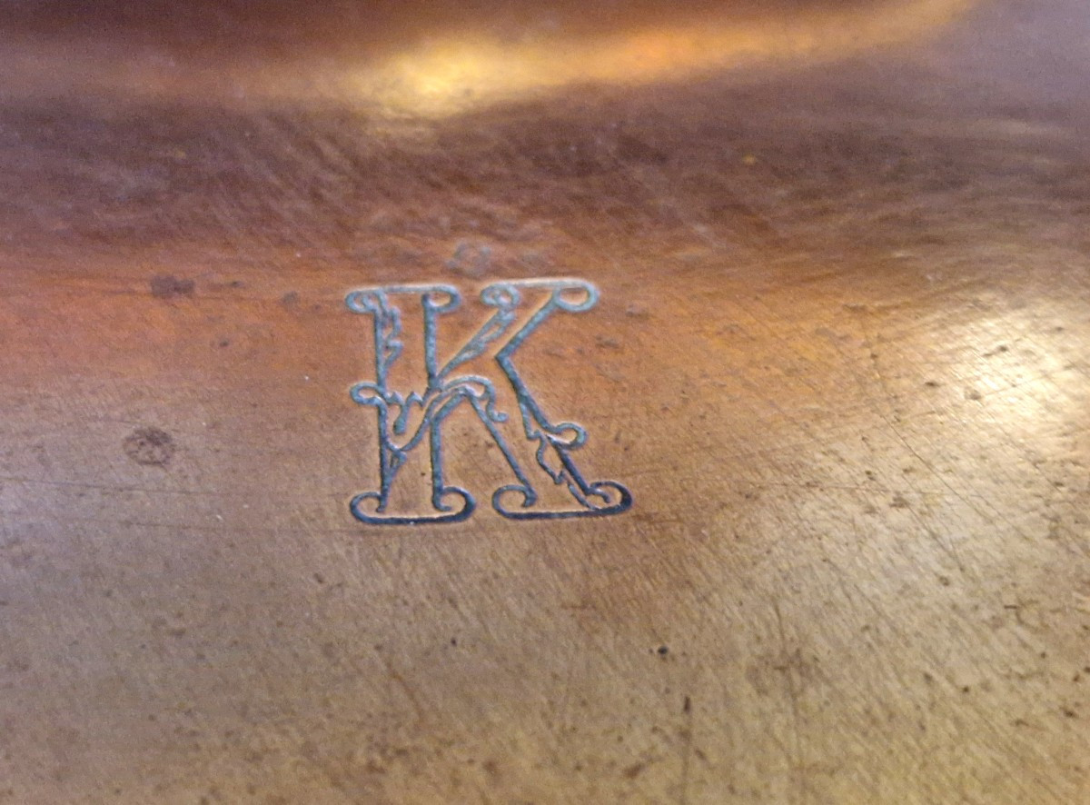 Copper Casserole Dish - Marked "k" And Hallmarked "legry Rue Miromesnil"-photo-8