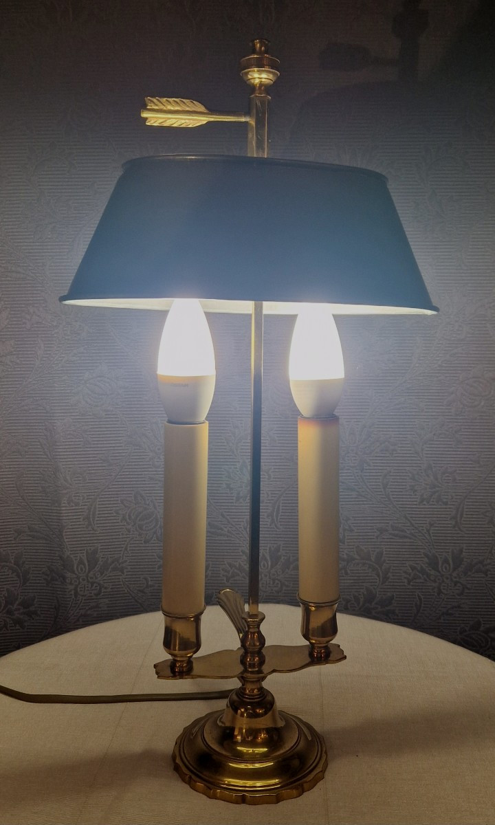 20th Century Brass Bouillotte Lamp.-photo-3