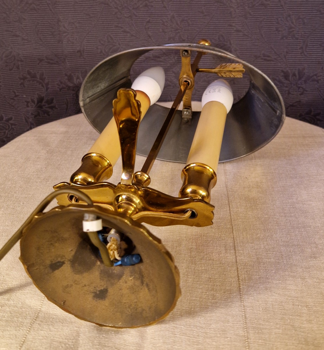 20th Century Brass Bouillotte Lamp.-photo-8