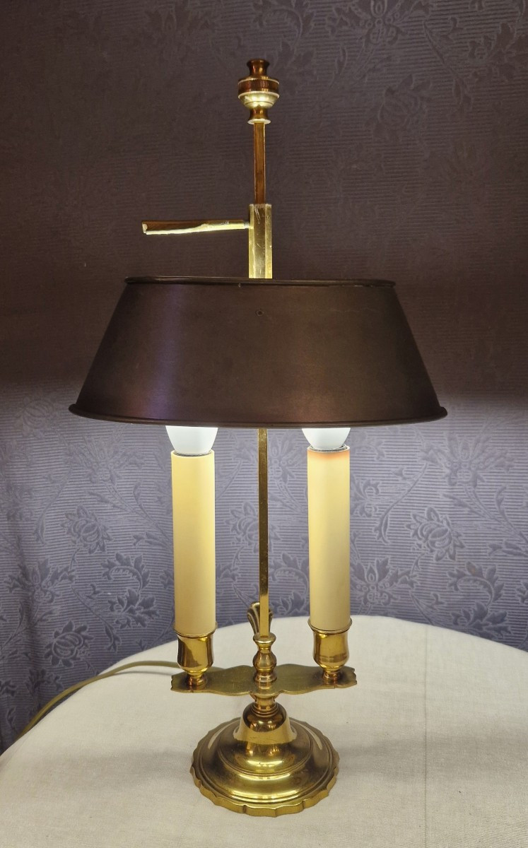 20th Century Brass Bouillotte Lamp.