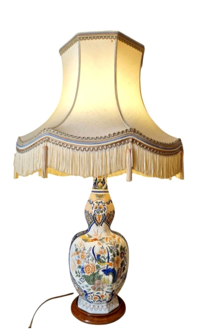 Lampe en faïence XXème