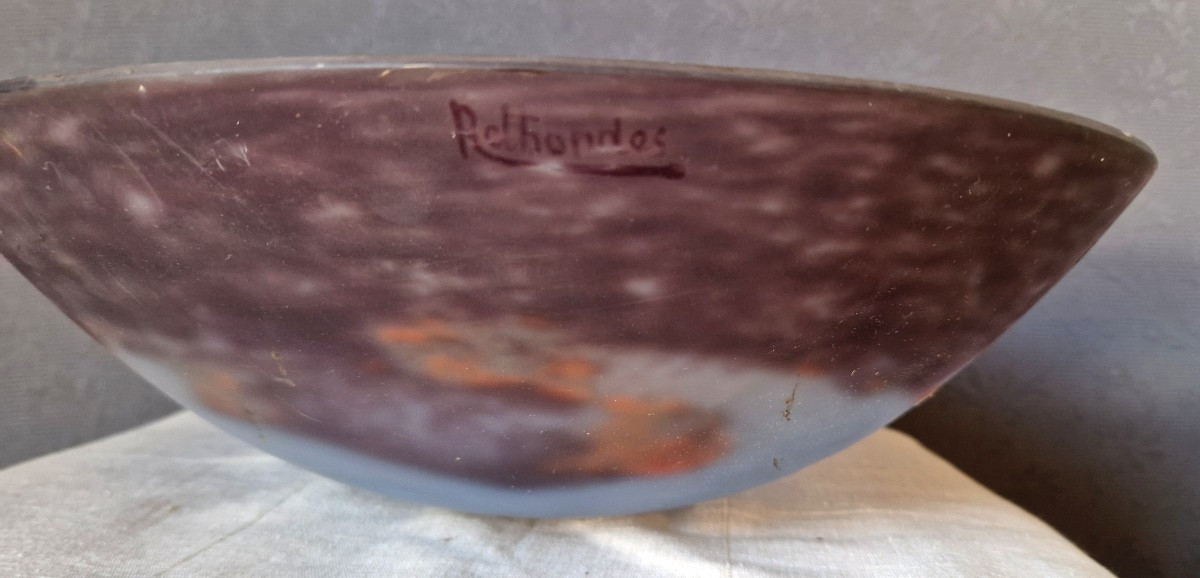 Art Deco Chandelier Basin - Signed Rethondes (circa 1930)-photo-3