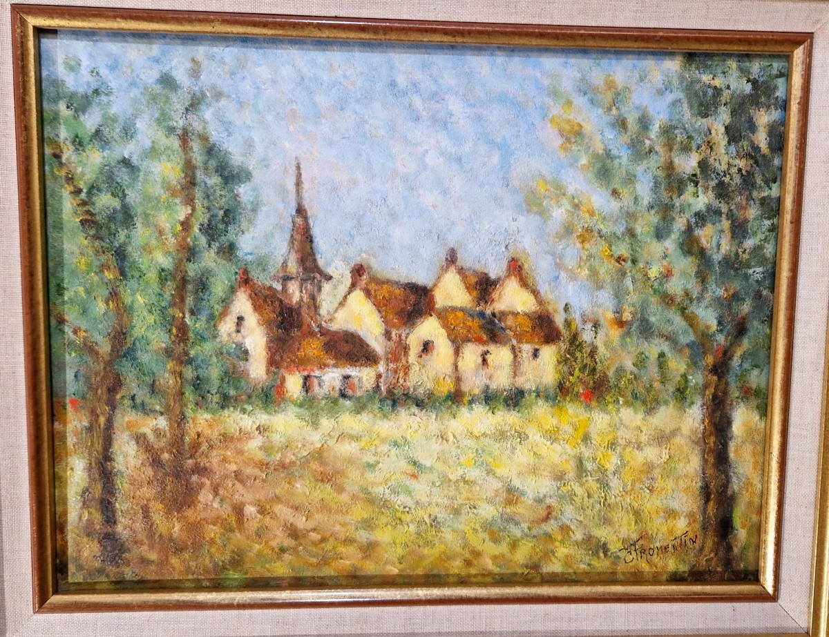 Colette FROMENTIN (XXe) – Petit paysage Normand -photo-2