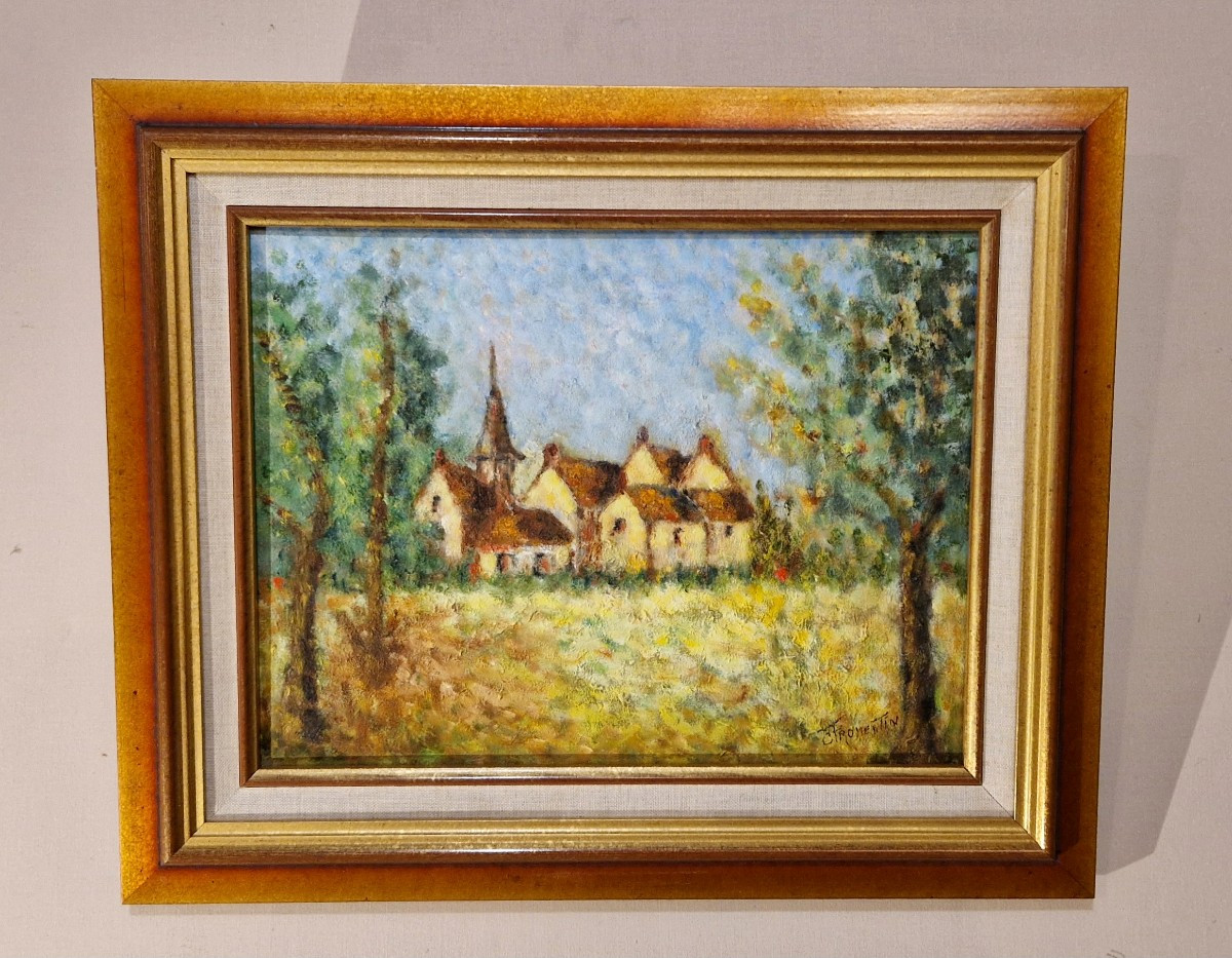 Colette FROMENTIN (XXe) – Petit paysage Normand 