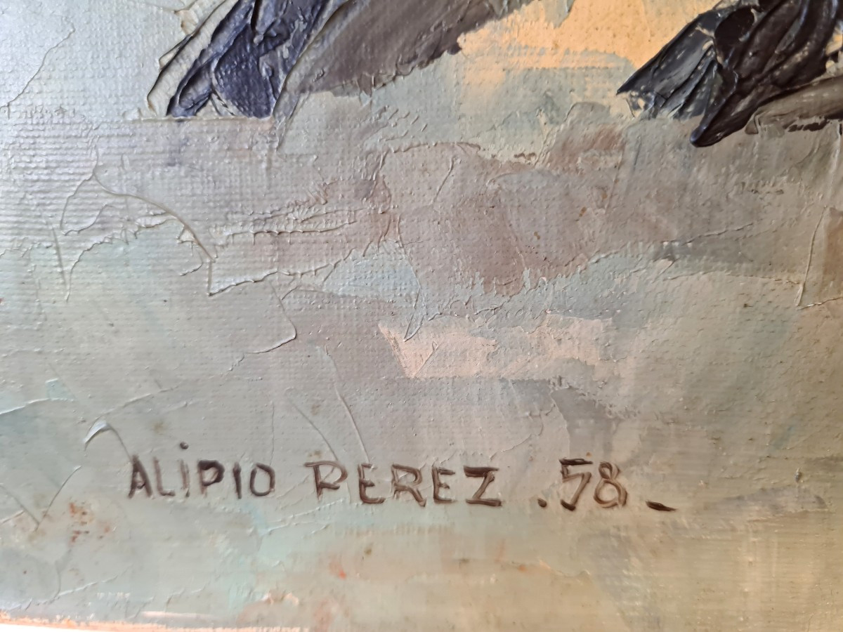 Alipio PÉREZ – Portrait de Toréador – Huile sur toile-photo-3