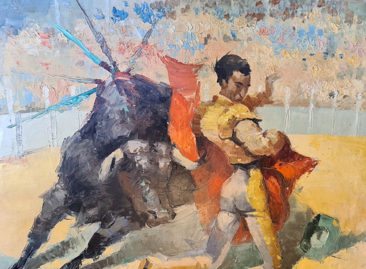 Alipio PÉREZ – Portrait de Toréador – Huile sur toile-photo-6