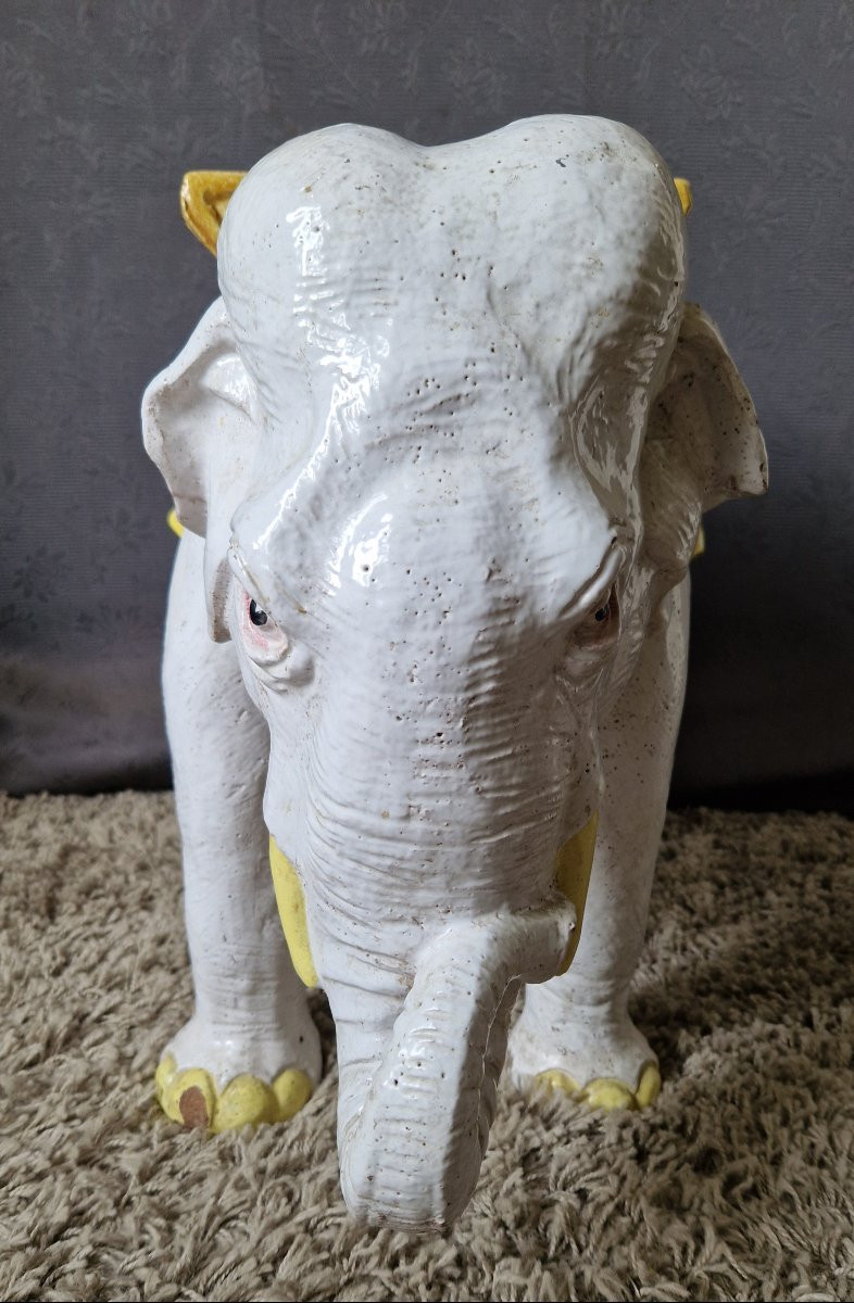 Eléphant tabouret -sellette  céramique-photo-4