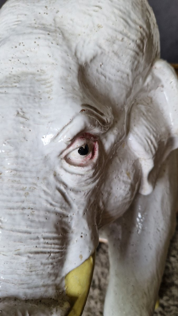 Eléphant tabouret -sellette  céramique-photo-6