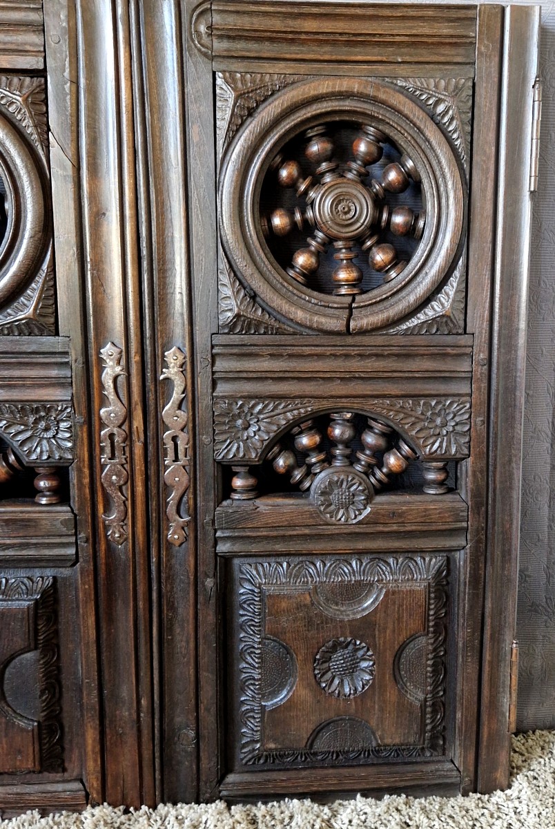 18th/19th Century Woodwork - Pair Of Doors - Interior Ornamentation-photo-3