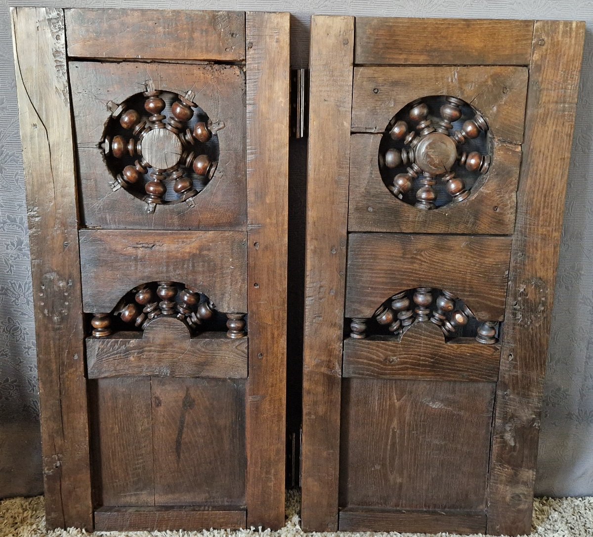 18th/19th Century Woodwork - Pair Of Doors - Interior Ornamentation-photo-4