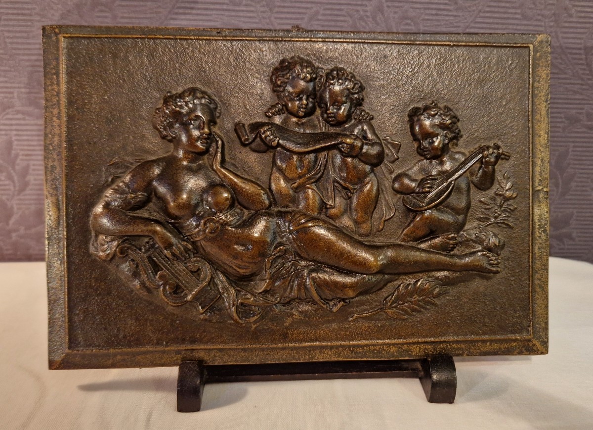 Allegory Of Music - Bronze In Bas-relief - Circa 1900-photo-2
