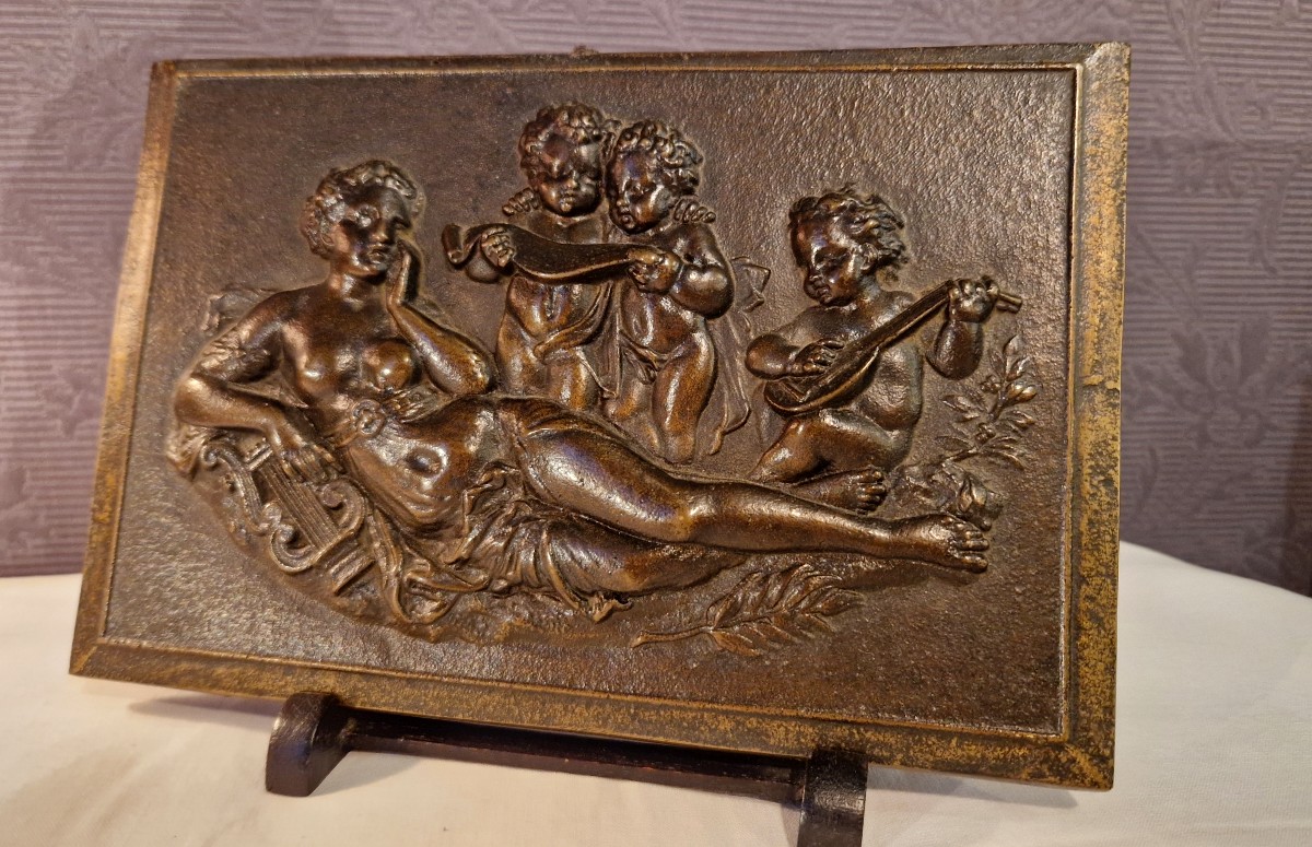 Allegory Of Music - Bronze In Bas-relief - Circa 1900-photo-3