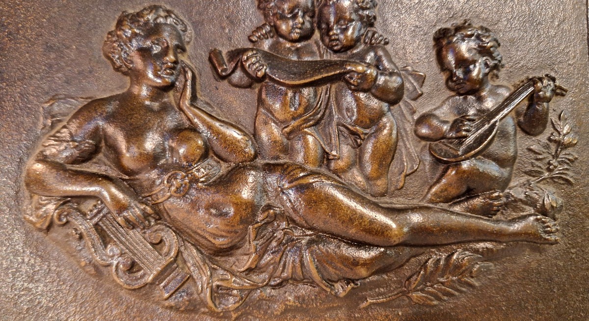 Allegory Of Music - Bronze In Bas-relief - Circa 1900-photo-4