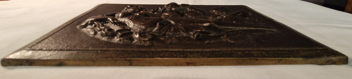 Allegory Of Music - Bronze In Bas-relief - Circa 1900-photo-2
