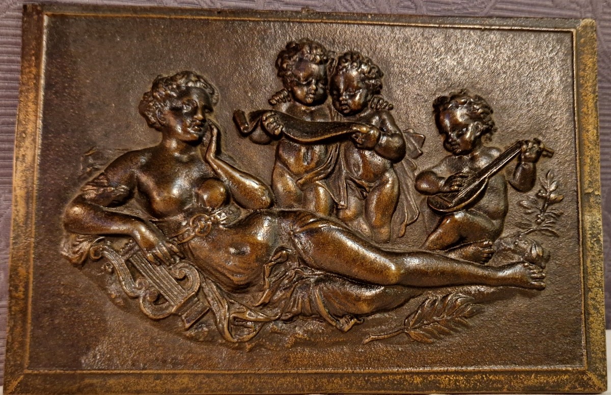 Allegory Of Music - Bronze In Bas-relief - Circa 1900-photo-3