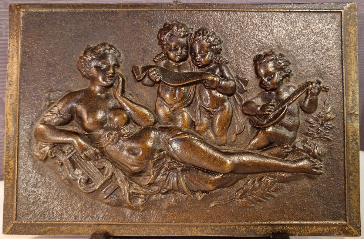 Allegory Of Music - Bronze In Bas-relief - Circa 1900