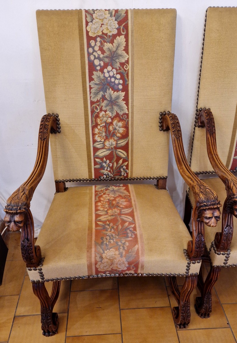 Paire De Fauteuils En Chêne XIXe -photo-1