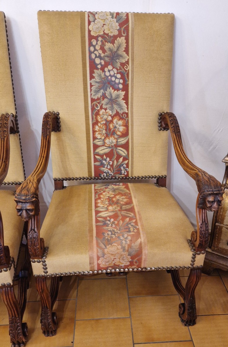 Paire De Fauteuils En Chêne XIXe -photo-2