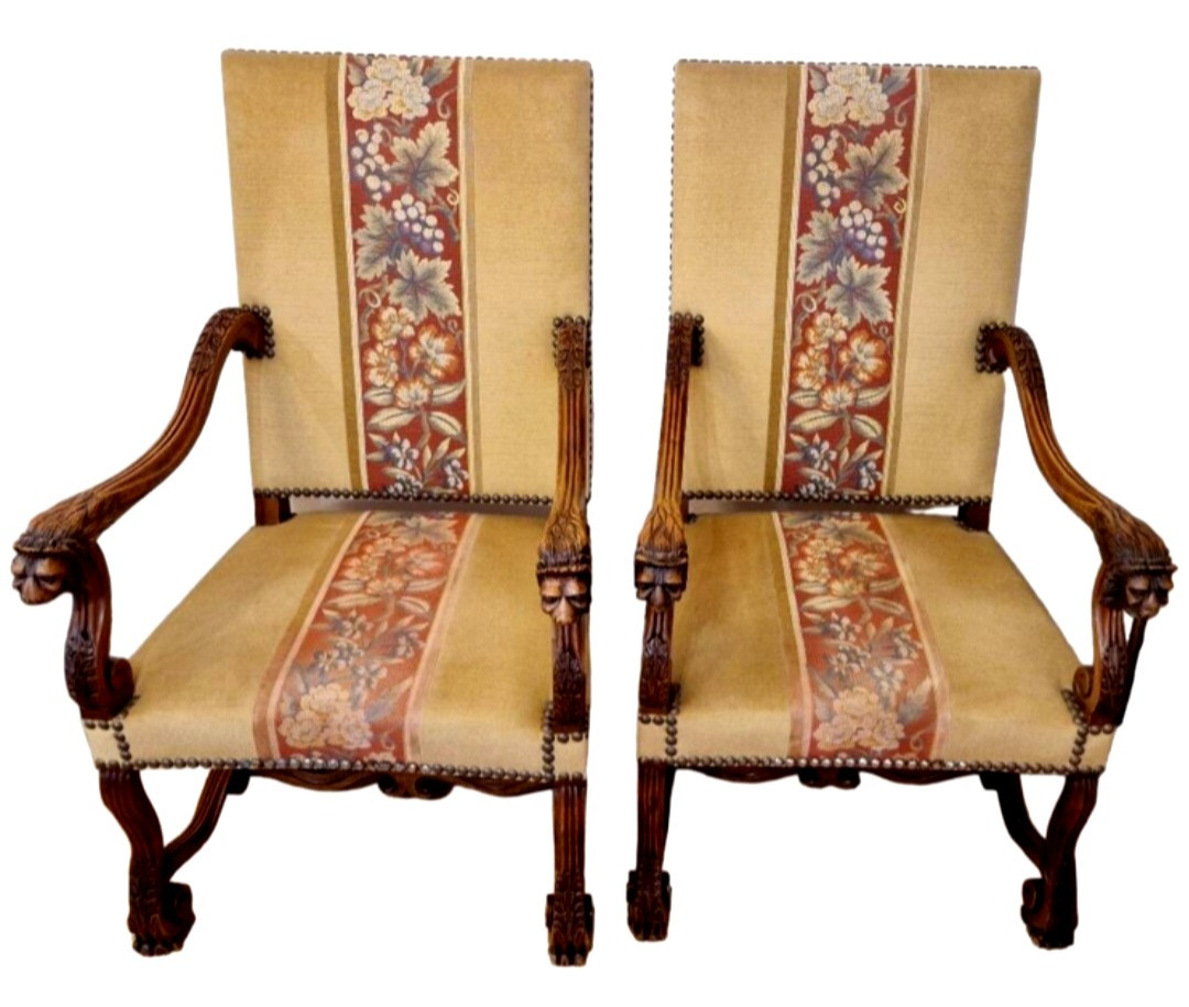 Paire De Fauteuils En Chêne XIXe 