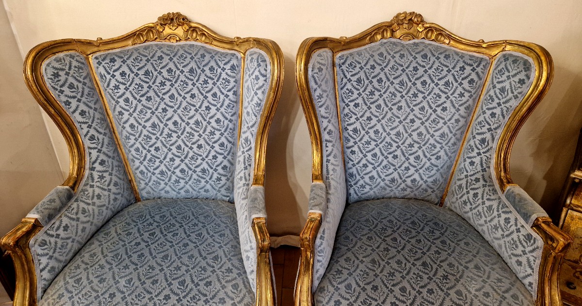 Pair Of Louis XV Style Gilded Wood -photo-4