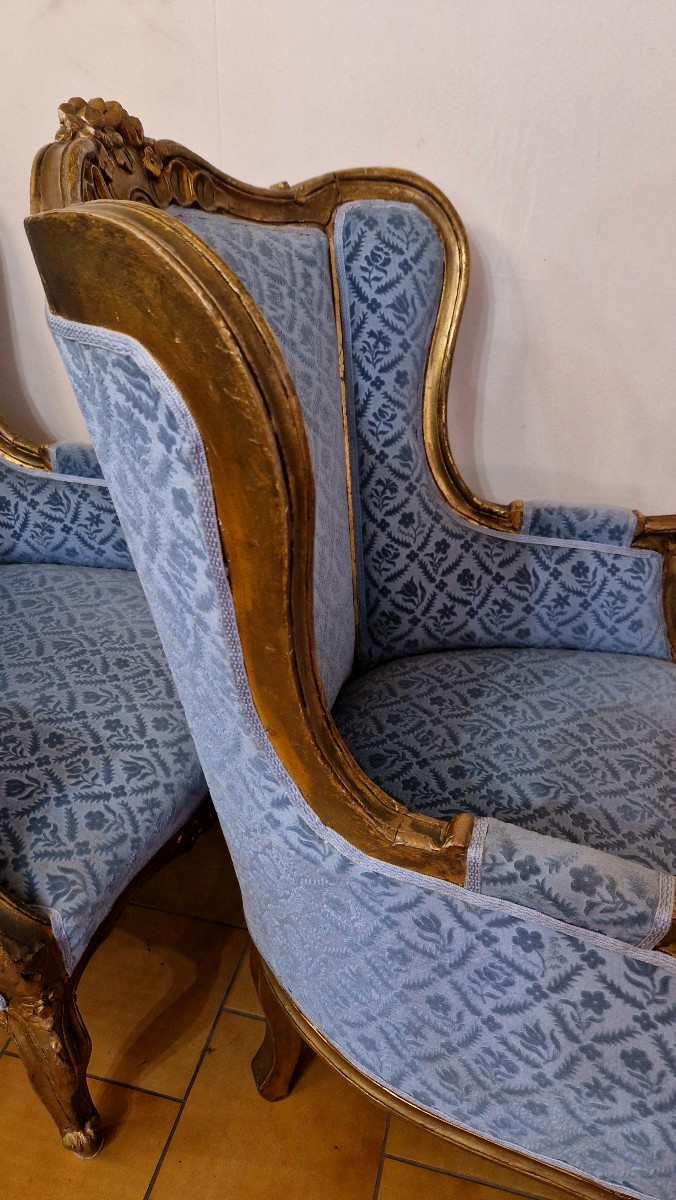 Pair Of Louis XV Style Gilded Wood -photo-5