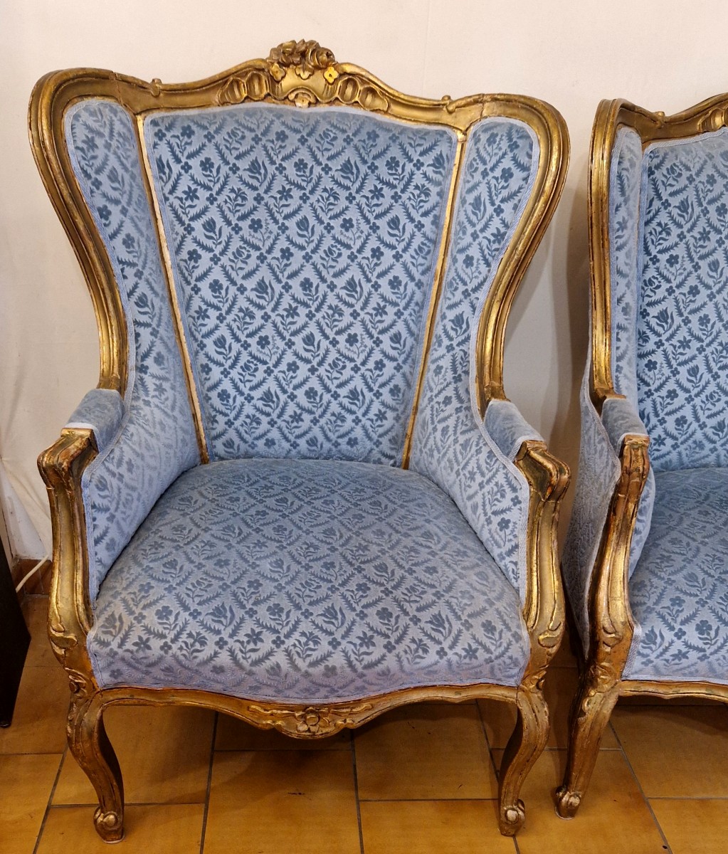 Pair Of Louis XV Style Gilded Wood -photo-6