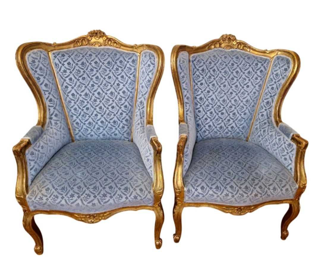 Pair Of Louis XV Style Gilded Wood 