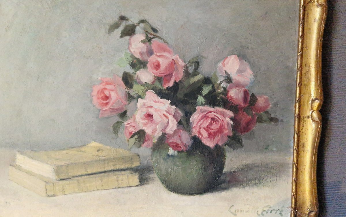 Bouquet Of Flowers In A Vase - Camille Ferré (1884-1962)-photo-3