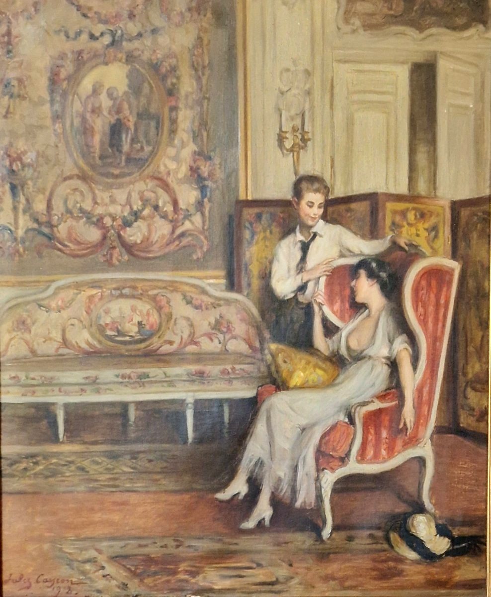 After Jules Cayron (1868-1944) - Oil On Canvas-photo-3