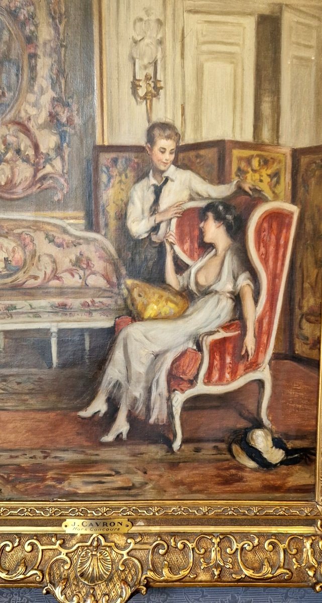 After Jules Cayron (1868-1944) - Oil On Canvas-photo-4