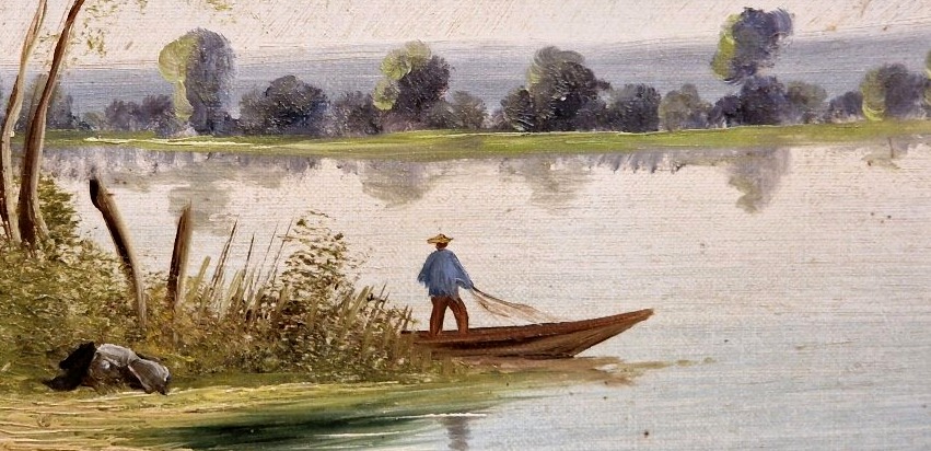 Pécheur Sur Barque Par Ferdinand Koch (1863-1923) -photo-1