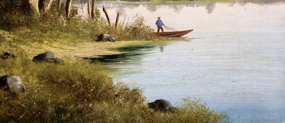 Pécheur Sur Barque Par Ferdinand Koch (1863-1923) -photo-3