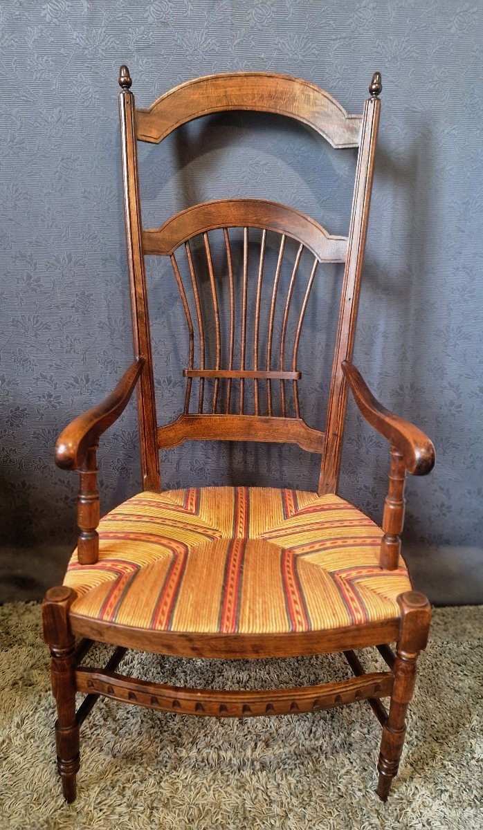 Fauteuil paillé Provençale -photo-2