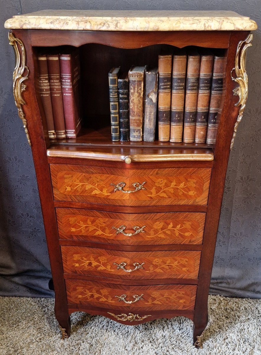 Bibus chiffonnier en marqueterie XXe-photo-2