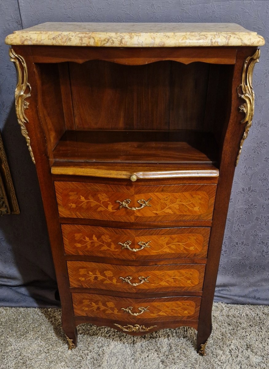 Bibus chiffonnier en marqueterie XXe-photo-6