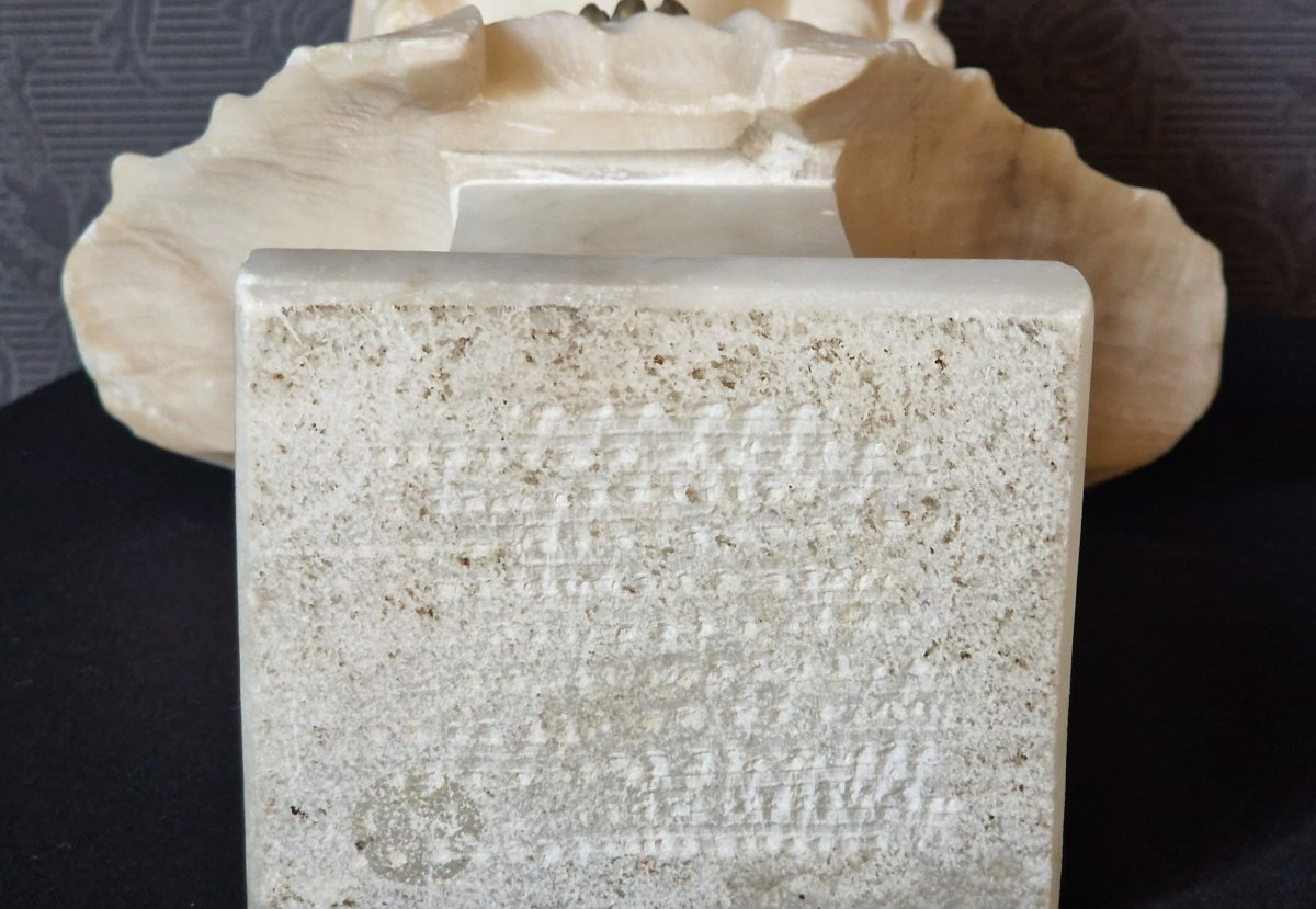 Alabaster Bust—young Orientalist Woman—a. Luchini (late 19th–early 20th Century)-photo-8
