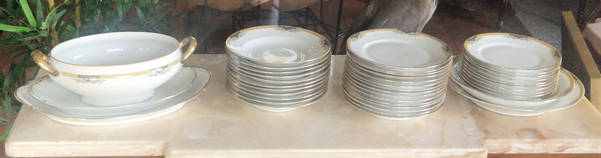  Service de Table en Porcelaine de LIMOGES – F. LEGRAND – Circa 1920-photo-2