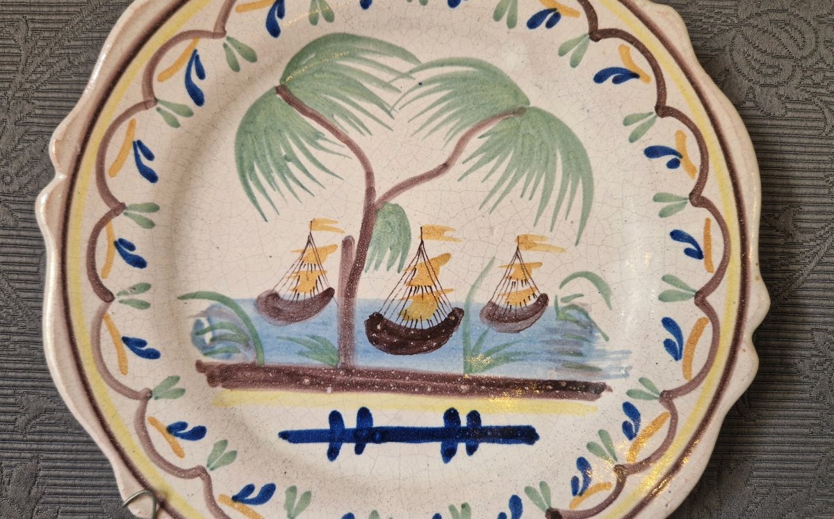 Plate - Nevers Earthenware, 19th Century-photo-3