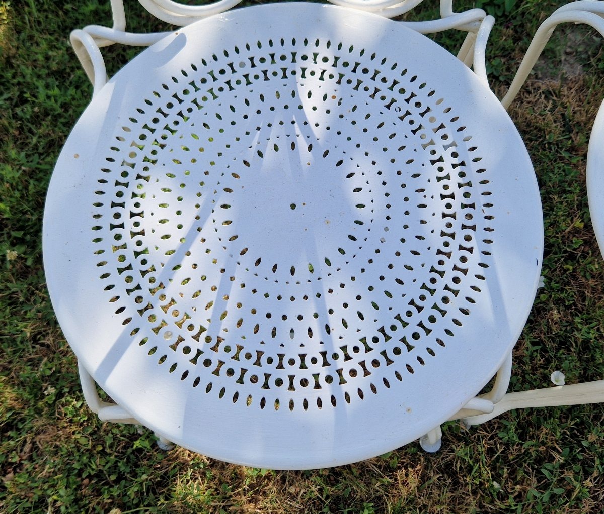 Pair Of Wrought-iron Garden Chairs -photo-5