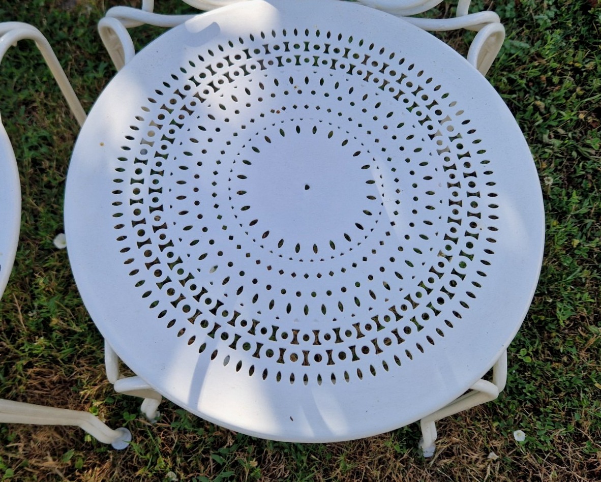 Pair Of Wrought-iron Garden Chairs -photo-6