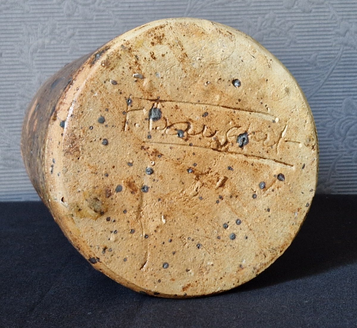 Glazed Stoneware Piece By F. Baudet—20th-century French Ceramic Artist-photo-1