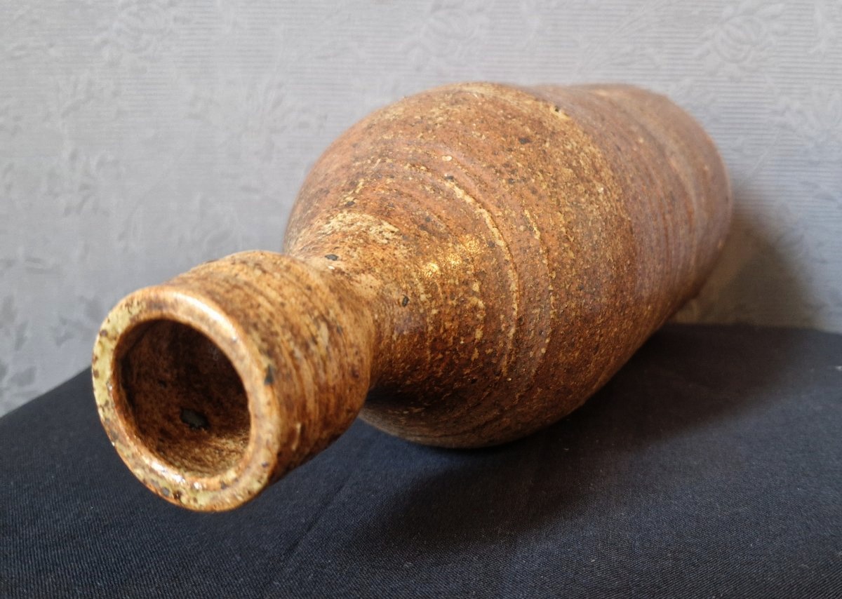 Glazed Stoneware Piece By F. Baudet—20th-century French Ceramic Artist-photo-2