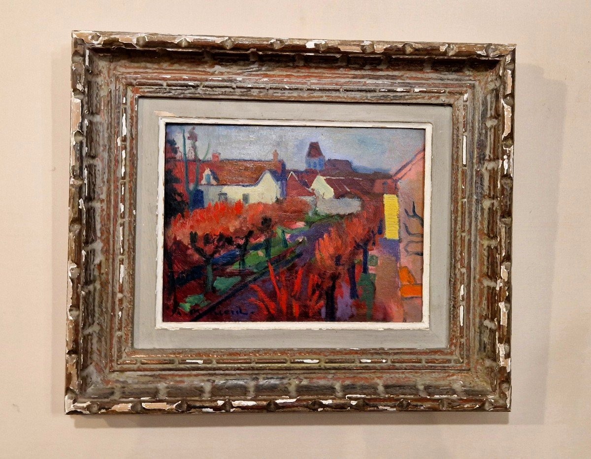 Philippe Marie PICARD (1915-1997) – Vue de Village de Rozay en brie -photo-2